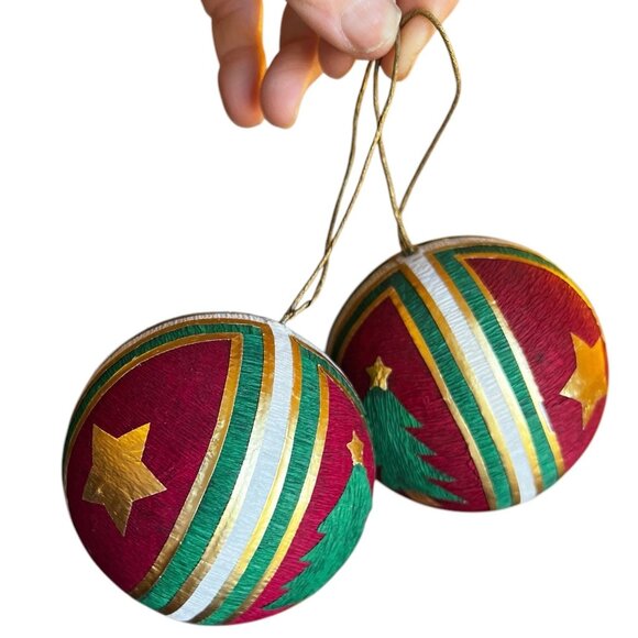 Handcrafted Christmas Tree & Star Ornaments Set Of 2 - Picture 5 of 5